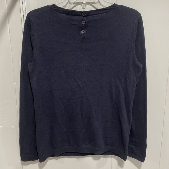 Twee Talbots Knit Dachshund Wiener Dog Sweater Size Small Navy Blue Novelty - Picture 3 of 6